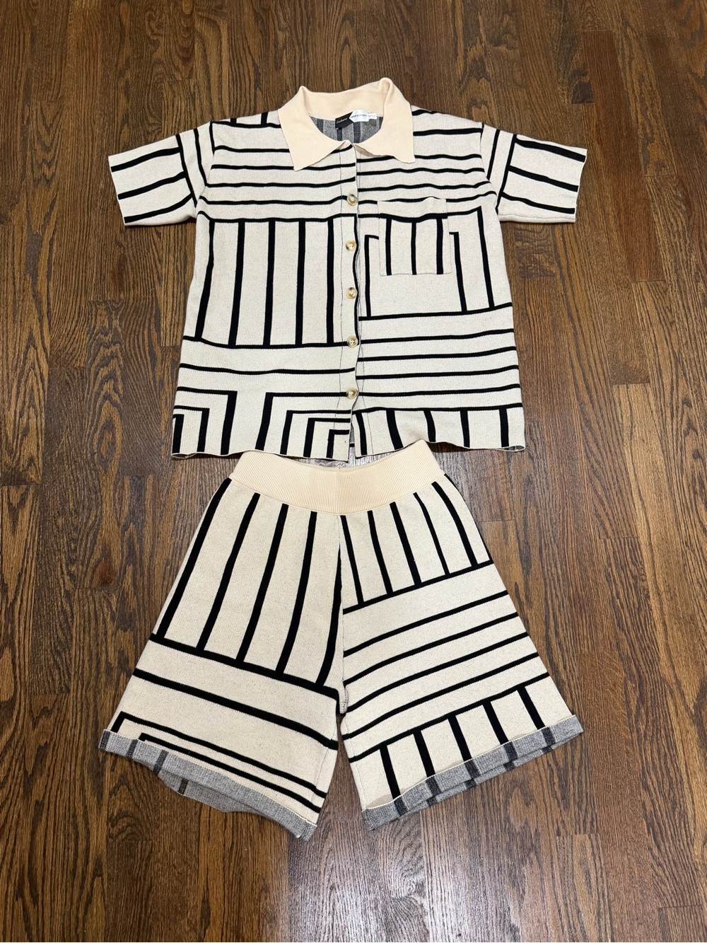 Piper & Scoot Geometric Knit Matching Set